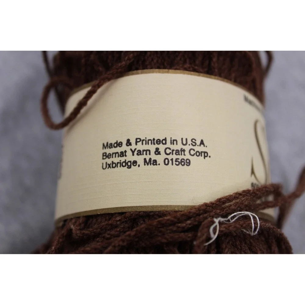 Bernat Yarn 1.75oz Brown Saluki Random Mahogany Acrylic Nylon 7 Skeins